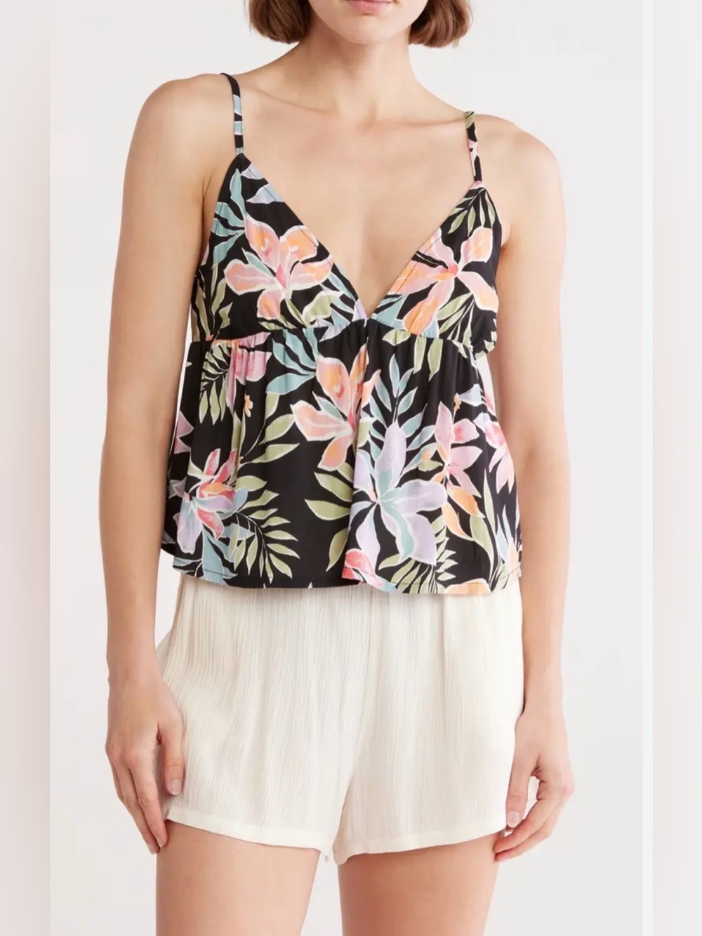 Billabong | Black Floral Carefree Camisole XL - Picture 1 of 8